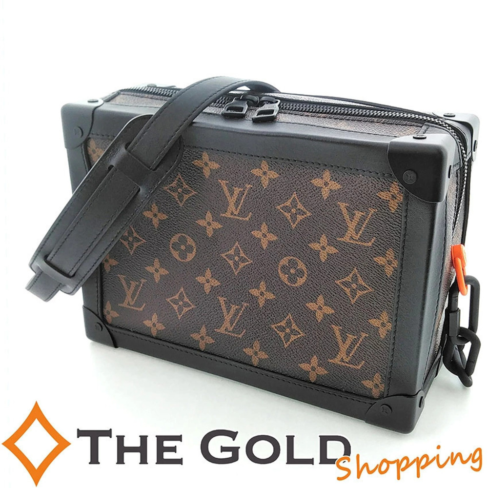 Louis Vuitton Soft Trunk Monogram Solar Crossbody Bag Canvas Leather Black Gray